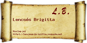 Lencsés Brigitta névjegykártya