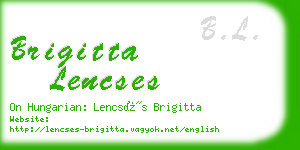 brigitta lencses business card